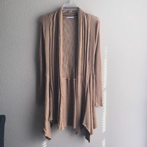 Camel lace Open Cardigan Sz M